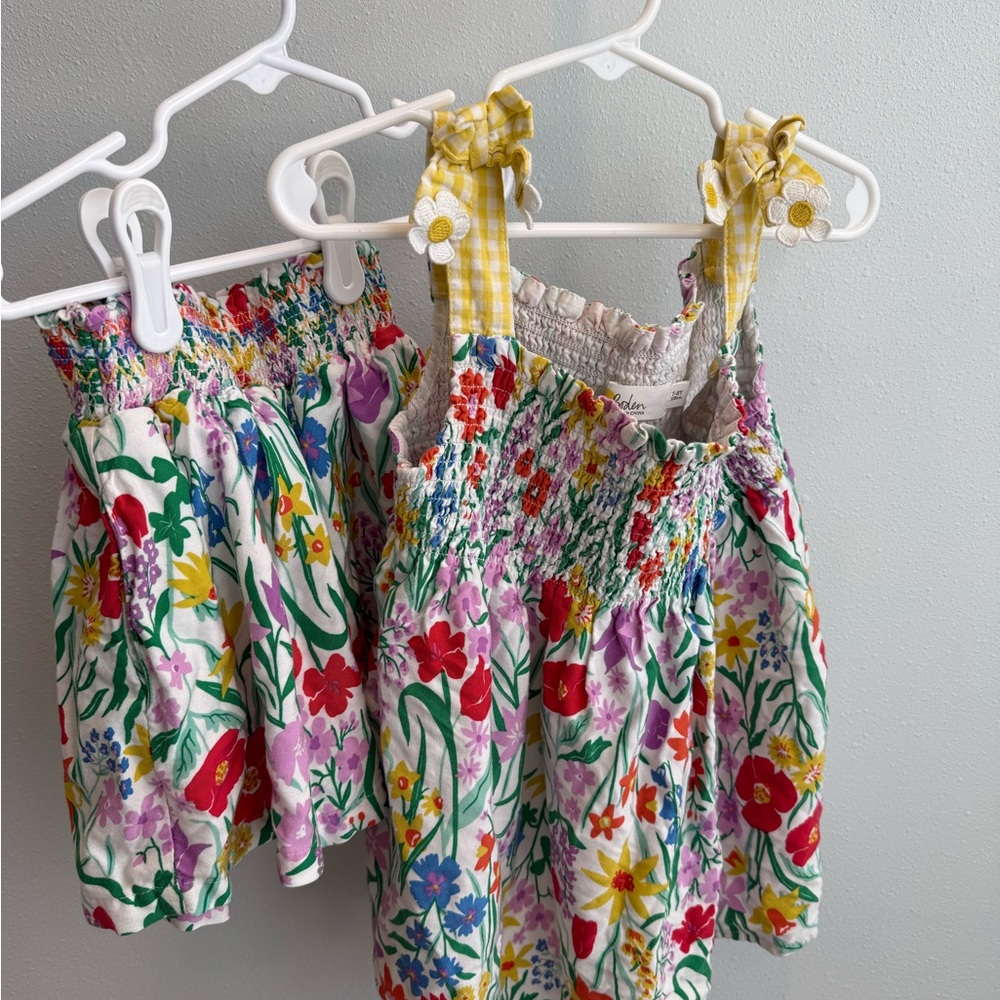 Boden Floral Kids Top (6/7) and Culottes (7/8)